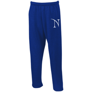 Branded white logo Open Bottom Sweatpants w/ Pockets - Image 3