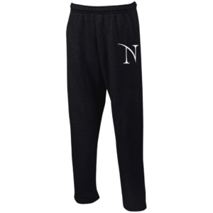 Branded white logo Open Bottom Sweatpants w/ Pockets