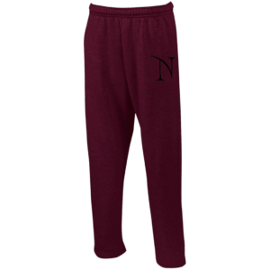 Branded black logo Open Bottom Sweatpants w/ Pockets - Image 2