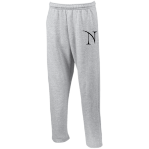 Branded black logo Open Bottom Sweatpants w/ Pockets