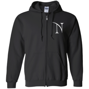 Branded white logo Zip Up Hooded Sweatshirt