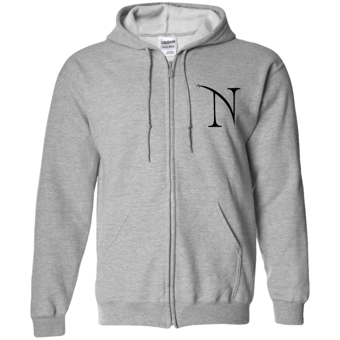 Branded (black) Zip Up Hooded Sweatshirt